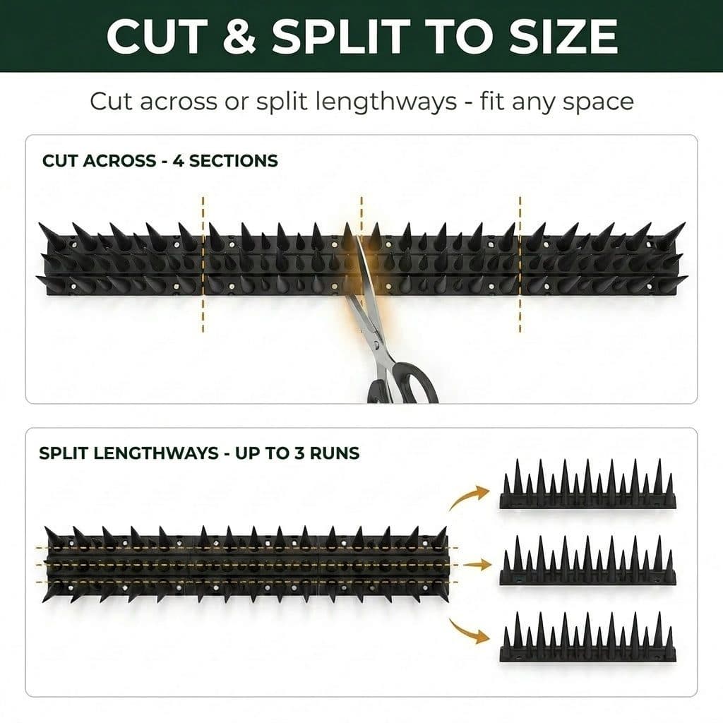 Cutting and splitting a ThornGuard strip to size