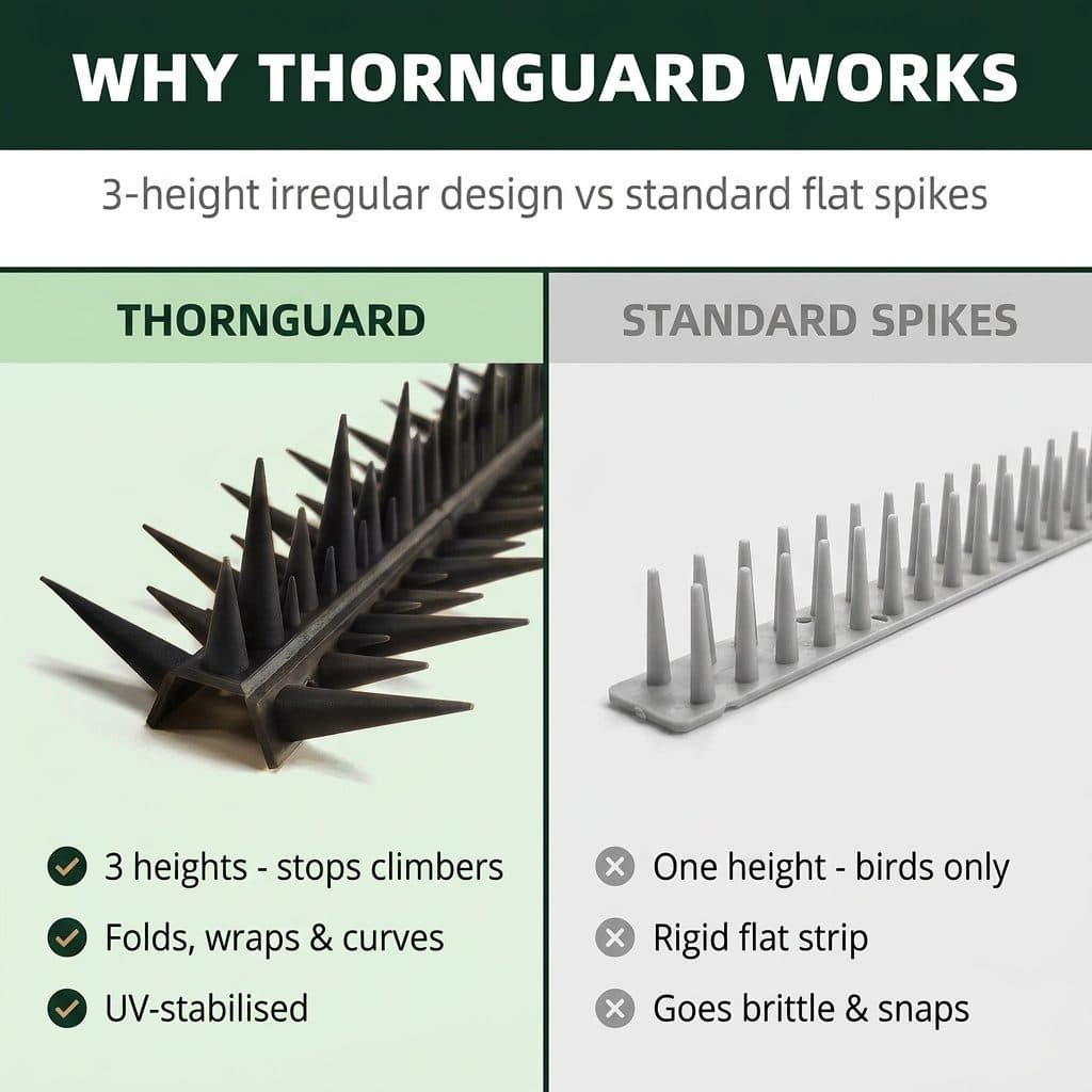 ThornGuard vs standard flat spikes